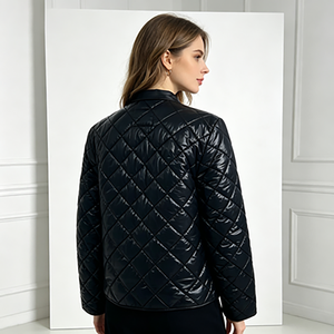 Factory Wholesale Black Filled <strong>Women</strong> <strong>s</strong> Quilted Padded <strong>Coat</strong> <strong>Lightweight</strong> Puffer Jacket Warm Outwear Street Style OEM ODM Supported - Product Image 2