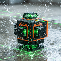 Niveau laser vert 4D à 16 lignes, auto-nivelant 360°, haute précision, avec télécommande et trépied