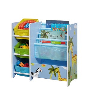 Toffy & Friends WoodenFunctional Bambini Multi Bin Giocattolo Organizzatore di Stoccaggio Giocattolo <span class=keywords><strong>Scaffale</strong></span> Rivista <span class=keywords><strong>Scaffale</strong></span> - Product Image 1