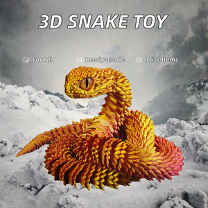 Custom Printed Plastic 3D <b>Mini</b> Snake Toy Frozen Animal Figure for Kids Boys & Kids Fidget Model Activity Toy - Product Image 2