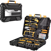 Kit d'outils de réparation domestique artisanal, 198 pièces, en acier au carbone, avec clés et tournevis, personnalisable, en coffret rigide, directement de l'usine