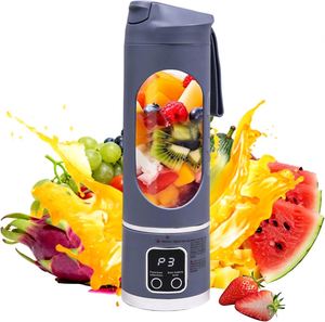 New Portable <b>Mini</b> <b>USB</b> Citrus Juicer Iron Blade Smoothie Blender for Outdoor Hotels RVs & Car Use with Electric Power Source - Product Image 1