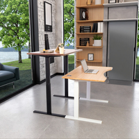 Plateau de bureau électrique Ecomax en bambou, réglable en hauteur, pour assis-debout, mobilier de bureau, usine