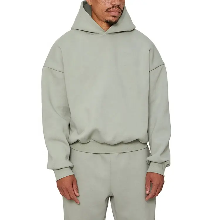 Men's 100% cotton drop shoulder Hoodies Custom Logo blank Hooded Sweatshirt oversize double Heavyweight hoodie for men