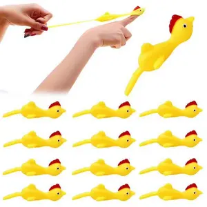 TPR matériau souple catapulte dinde fronde poulet serrant jouets collant volant dinde Capsule étrange jouet