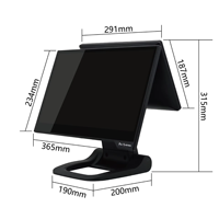 Terminal de point de vente à écran tactile capacitif 15,6 pouces, système de point de vente Windows, caisse enregistreuse, moniteur tactile intelligent