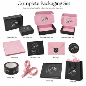 Caja de Cartón Corrugado Personalizada para Envíos, con Marca, Negra, para Ropa Interior - Product Image 3