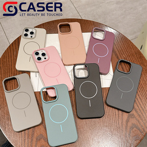 Simple Thin Circles Phone Cover for IPhone14-17 Series Silky-smooth Refined Texture Matte Magnetic Solid Silicone Phone Case