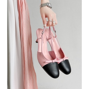 Escarpins pour femme en cuir <span class=keywords><strong>de</strong></span> vache véritable, à bout pointu, avec nœud, talon chaton, semelle intérieure en peau <span class=keywords><strong>de</strong></span> mouton souple, pour le bureau - Product Image 2