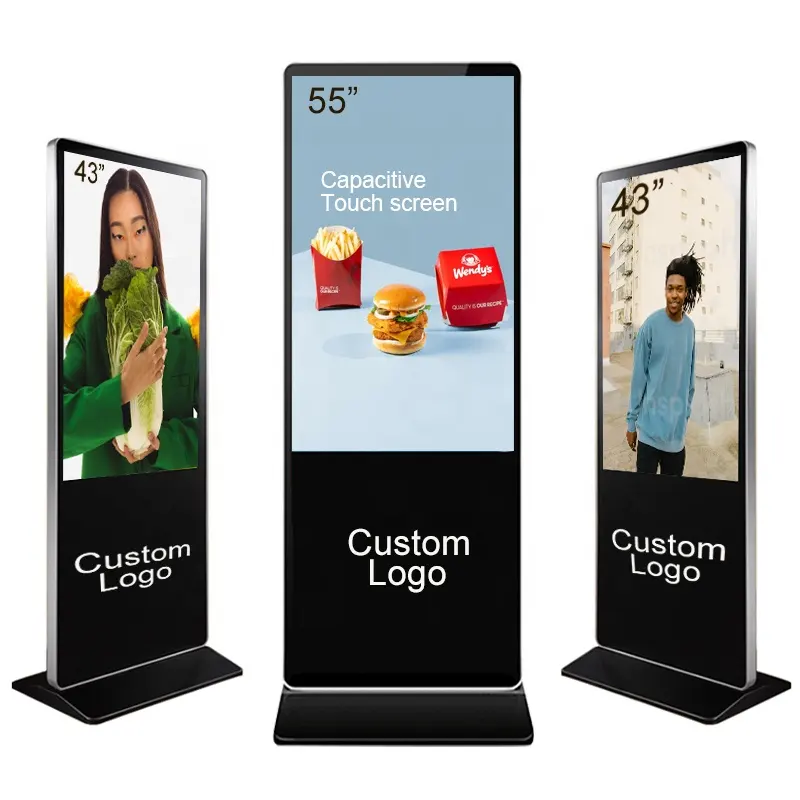 Kệ Sàn Trong Nhà Tùy Chỉnh Quảng Cáo Tương Tác Totem Kiosk Màn Hình Cảm Ứng Đứng Android Wifi Biển Báo Kỹ Thuật Số Và Màn Hình Hiển Thị