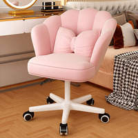 Chaise de Maquillage Chambre Fille Luxe Léger, Tabouret de Coiffeuse Maison, Chaise à Pétale Simple avec Dossier