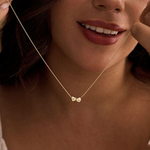 Moda Non appannato catena ciondolo amore 3D personalizzato 18k PVD piatto <span class=keywords><strong>oro</strong></span> in acciaio inox Instagram da 3-collane a forma di cuore - Product Image 2