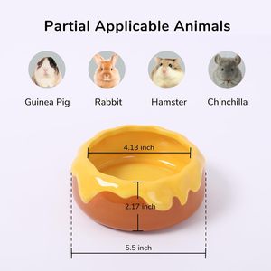 Tazón de comida para hámster Tafit, evita que se vuelque y se mueva, plato de comida de cerámica para hámsteres sirios, jerbos, Conejitos, animales pequeños - Product Image 3