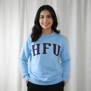 Sudadera con Capucha Extra Grande HFU SKY BLUE, Media Cremallera, Felpa, 100% Algodón, Azul Marino, Apliques Bordados, CLUSH SPORTS, Invierno Digital - Product Image 1