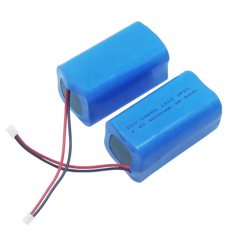 Real Capacity 4000mAh 7.4v 18650-2S2P Rechargeable Lithium Ion Battery Pack For Robot Flashlight/POS Machine