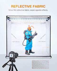 पोर्टेबल फोटो स्टूडियो 40 50 60 70 cm फोटो प्रकाश बॉक्स के साथ नरम प्रकाश एलईडी शूटिंग तम्बू 6 पृष्ठभूमि ले जाने बैग - Product Image 3