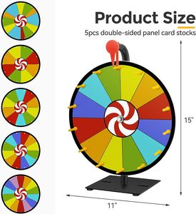 Rueda de premio de color montada en la pared de 12 pulgadas o rueda giratoria de <span class=keywords><strong>ruleta</strong></span> de mesa, carnaval, juegos de giro de ganar fortuna - Product Image 5