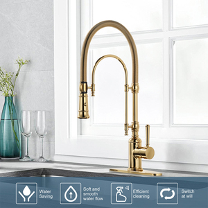 <span class=keywords><strong>Pro</strong></span> phong cách sang trọng vòi bếp với pull out Sprayer, Titan Vàng bồn rửa nhà bếp Vòi cao-arc bồn rửa vòi nước cho nhà bếp - Product Image 2
