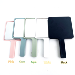 Factory Wholesale Single Side Handheld Makeup <strong>Mirror</strong> <strong>Plastic</strong> Square Cosmetic <strong>Mirror</strong> with Handle - Product Image 3