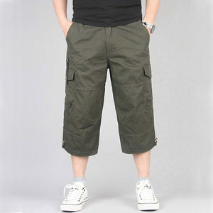 Pantalones Capri para Hombre, por Debajo de la Rodilla, con Cintura Elástica y Cierre de Cremallera, Múltiples Bolsillos, Pantalones Cortos Largos de Algodón Tipo Cargo - Product Image 5