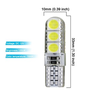 Luz LED T10 5050 6SMD para Auto, Bombilla de Silicona W5W, Luz de Matrícula, Luz de Lectura - Product Image 2