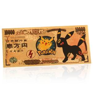Eevee evrim seti Pokemoned hatıra altın folyo plastik banknot cep canavarları tahsil - Product Image 3
