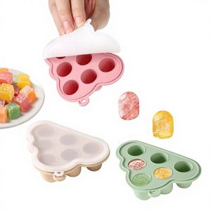 Food Grade Silicone Baby Food <b>Freezer</b> Tray with Lid BPA Free Easy Release Storage <b>Container</b> - Product Image 1