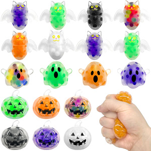 Hot Sale Halloween Colorful <b>Beads</b> Filling TPR Soft Stretch Squeeze Ball Toy Stress Relief Toy Birthday Gift Capsule Toy - Product Image 1