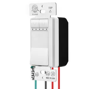 สวิตช์หรี่ไฟ LED 3ทาง110V ตัวควบคุมอัจฉริยะสี่เหลี่ยมผืนผ้าด้วยมือสำหรับไฟ300W ติดผนังได้รับการรับรอง ETL - Product Image 6