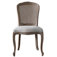 Produit phare Chaise de salle à manger en bois et rotin de style café-restaurant français antique pour table à manger