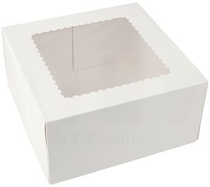 Cake Boxes with Window 12 x 12 x 8inch White Bakery Boxes, Disposable Cake Containers, Dessert Boxes