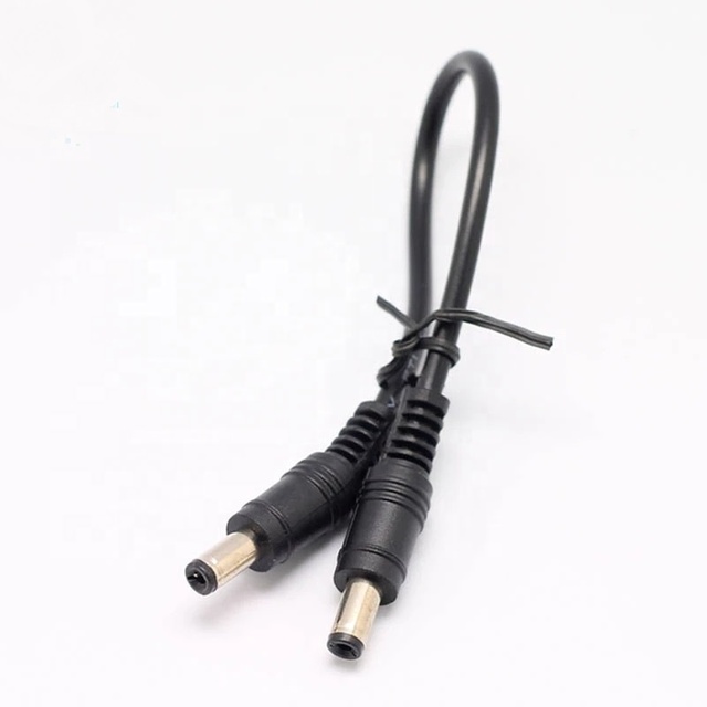 20cm Black 5.5x2.1 Male to 5.5*2.1mm Male Laptop DC Power Jack Cable 2C*18AWG in Stock