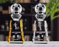 Trofeo de fútbol de cristal personalizado, trofeo deportivo de metal.