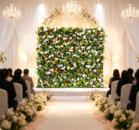 Mur floral 5D romantique en tissu, simulation de verdure pour mariage, événement extérieur, décoration de séance photo
