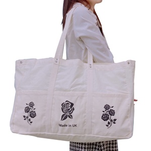 Hot Selling Fashion Canvas Bags Friendly Recycled <b>Large</b> Size Organic Cotton Canvas Bag With Custom Logo and Color - Product Image 2