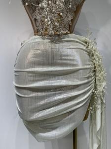 Damen Zweiteiler Set Perlen-Netz Durchsichtig Elegant Sexy Luxus Geburtstagsparty Abendkleid Sänger Nachtclub Hotwife Bühnenoutfit - Product Image 6