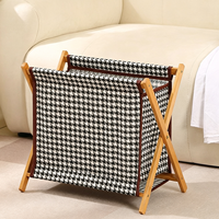 Panier à linge pliable en bambou, panier à linge sale en lin nordique, panier de rangement pliable, bac de rangement pour le linge