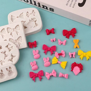 Moule en silicone DIY pour nœud papillon en pâte à sucre, idéal pour la décoration de gâteaux et la création de pinces à cheveux - Product Image 5