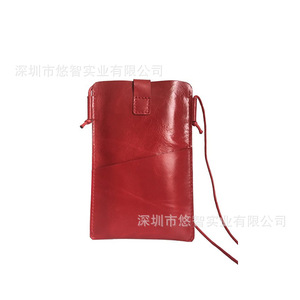 Funda de teléfono de cuero PU, mini funda de teléfono con correa para el cuello, funda para batería externa, funda protectora universal para teléfono, personalizable. - Product Image 4