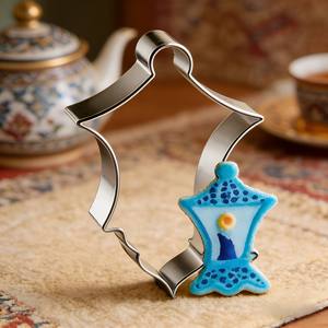 <span class=keywords><strong>Emporte</strong></span>-pièces Eid Mubarak Ramadan en acier inoxydable, motifs lanterne islamique, chameau, lune, moule à biscuits et fondant, outil de pâtisserie DIY, OEM ODM personnalisé - Product Image 4