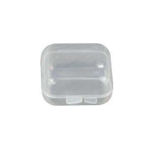 Mini Transparent Plastic <b>Storage</b> <b>Box</b> For Earplugs Earrings <b>Small</b> Square Case With Lid Desktop Organizer 1 Pc Capacity - Product Image 5