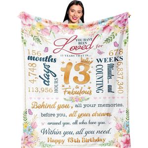 Purple Pink <b>Blue</b> Teenager Quotations Flannel Blanket <b>Throw</b> Blanket Nap Blanket Fade Resistant Lightweight Custom Print OEM ODM - Product Image 2
