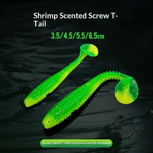 Leurre souple King Lure à queue en T filetée, avec tête plombée et spirale inversée, pour la pêche au bar en réservoirs et rivières - Product Image 3