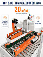 Machine de scellage de cartons entièrement automatique NY-534 avec pliage des rabats, adhésion supérieure et inférieure, pour ligne d'emballage alimentaire