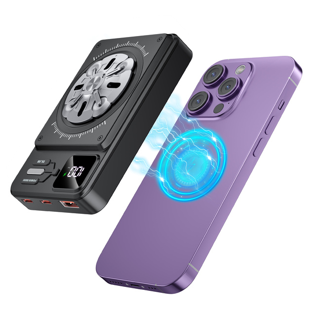 High Quality Magnetic Wireless Power Bank with Fidget Spinner 10000mah Mini Portable Fast Charging Charger with LED Display