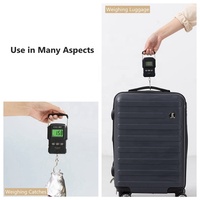 Pèse-Bagages Numérique pour Valises et Voyages, Balance de Pêche avec Mètre Ruban Intégré 75 KG/165 lb