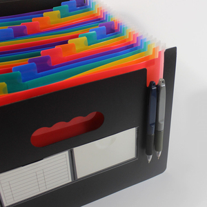 Fancy Accordion <strong>File</strong> <strong>Folders</strong> 13 24 Pockets Letter Size A4 PP Plastic Black Accordion <strong>File</strong> Organizer Custom Logo Accepted Color - Product Image 3