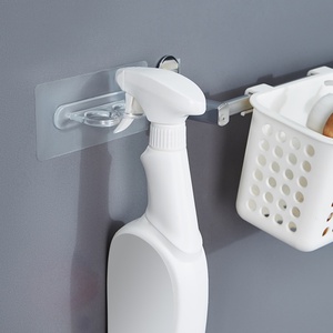 Transparent Round Self-Adhesive <b>Hook</b> <b>Shelf</b> Wall-Mount Hanger Holder for Kitchen and Bathroom Accessory Tool Novelty <b>Hooks</b> - Product Image 1