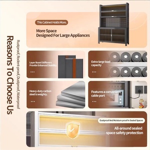 Modern Durable Multi-layer Metal <strong>Kitchen</strong> <strong>Sideboard</strong> <strong>Cabinet</strong> with Floor to Ceiling Storage Multifunction Shelf - Product Image 5