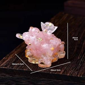 Großhandel umwelt freundliche goldene Zikade Feng Shui Ornamente Natur kristall Crushed Stone Resin Crafts Business Geschenke - Product Image 3